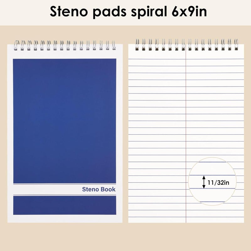 LABUK Steno Pads 6x9in10 Pack, Top Spiral Steno Notebooks, 80 Sheets Note Pads Assorted Color Gregg Rule for School, University, College, Work, Office - Image 3